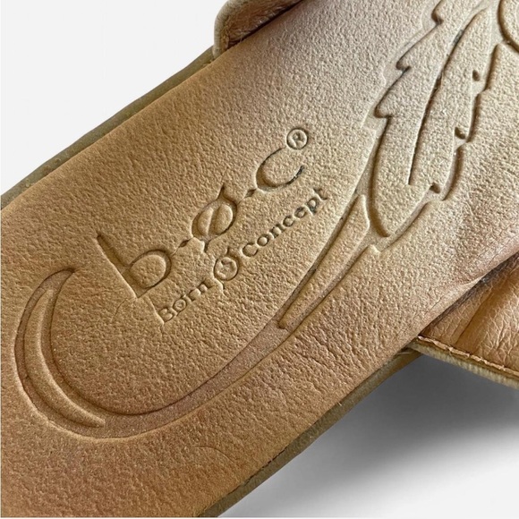 BOC Born Concept Champagne Vegan Leather Strappy Toe Flip Flop Sandals - Picture 3 of 5